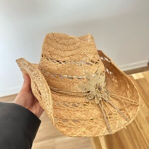 Peter Grimm Straw Cowboy Hat w/ Floral Design
